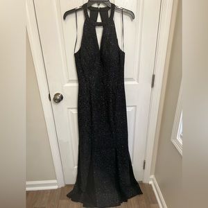 New- Black sparkle floor length dress- never worn- tags not attached- size 12